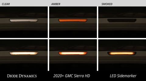 LED Sequential Sidemarkers for 20-21 Sierra 2500/3500 HD Clear Set Diode Dynamics