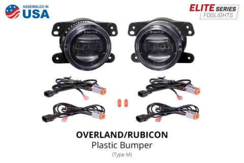 Elite Series Fog Lamps for 2020-2022 Jeep JT Gladiator Rubicon w/ Steel Bumper Pair Yellow 3000K Diode Dynamics