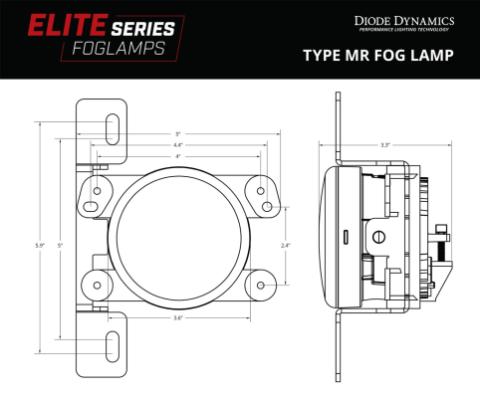 Elite Series Fog Lamps for 2020-2022 Jeep JT Gladiator Rubicon w/ Steel Bumper Pair Yellow 3000K Diode Dynamics