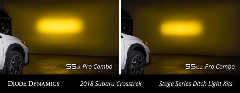 SS3 LED Ditch Light Kit for 2018-2021 Subaru Crosstrek, Sport White Combo Diode Dynamics