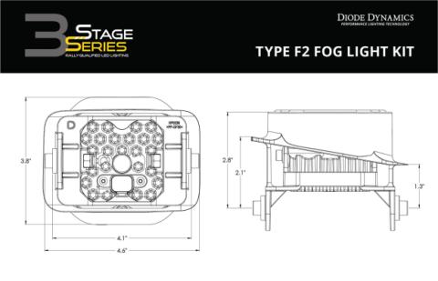 SS3 Max Type F2 Kit ABL Yellow SAE Fog Diode Dynamics