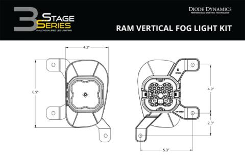 SS3 Pro Type Ram Vert Kit ABL White SAE Fog Diode Dynamics