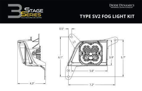 SS3 Max Type SV2 Kit ABL Yellow SAE Fog Diode Dynamics