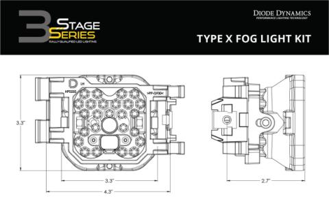 SS3 Max Type X Kit ABL Yellow SAE Fog Diode Dynamics