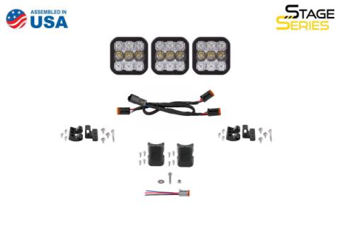 SS5 Pro Universal CrossLink 3-Pod Lightbar Yellow Combo Diode Dynamics