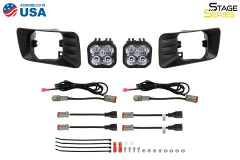 SS3 LED Fog Light Kit for 2007-2014 Chevrolet Silverado 2500/3500 HD, White SAE Fog Pro with Backlight Diode Dynamics