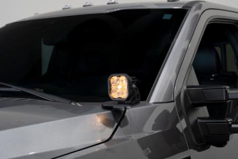 Stage Series Ditch Light Kit for 2017-2022 Ford Super Duty, C2 Sport Yellow Combo Diode Dynamics