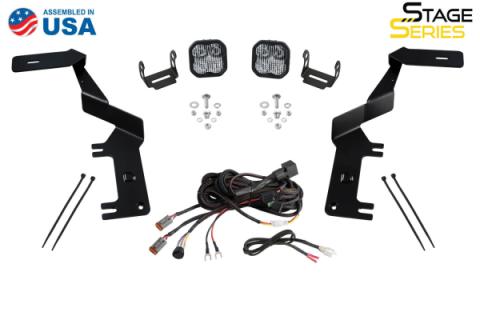 Stage Series Ditch Light Kit for 2017-2022 Ford Super Duty, C2 Sport Yellow Combo Diode Dynamics