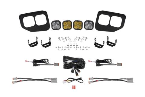 SS3 LED Fog Pocket Kit for 2020-2022 Ford Super Duty, Yellow Pro Diode Dynamics