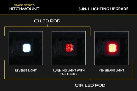 Hitch Mount LED Pod Reverse Kit for Toyota Tacoma 2005-2015 C1R Diode Dynamics