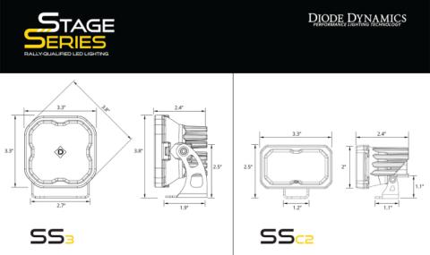 SS3 LED Ditch Light Kit for 2024-Present Toyota Tacoma, Sport White Combo Diode Dynamics
