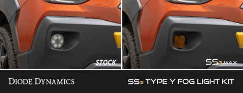 SS3 SAE/DOT Type Y Fog Light Kit Yellow (3000K) Max (38.5 watts) Yellow SAE Fog Diode Dynamics