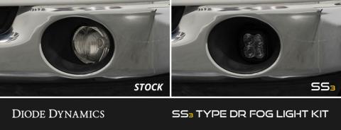 SS3 SAE/DOT Type DR Fog Light Kit Cool White (6000K) Max (38.5 watts) White SAE Fog Diode Dynamics