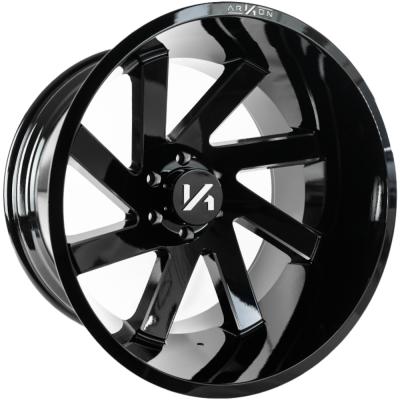 Lincoln Off Road Wheels Gloss Black Milled Edges 24x14 Left 6x5.5 -81 108mm Arkon Off Road