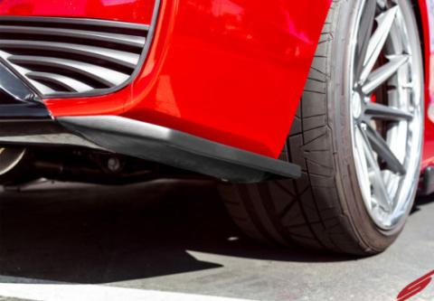 Infiniti Q60 Side Skirts &amp; Rear Corners Matte Black For 17-22 Infiniti Q60 Stillen