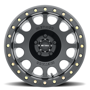 Aluminum Wheels 17x9 Beadlock MR105 Bolt Pattern 5 On 114.3 Offset -38 Lip Size 1.77 Matte Black MB Method