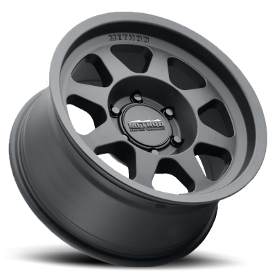Aluminum Wheels 16x6.5 Bead Grip MR701 Bolt Pattern 6 On 180 Offset 90 Lip Size 0 Matte Black MB Method