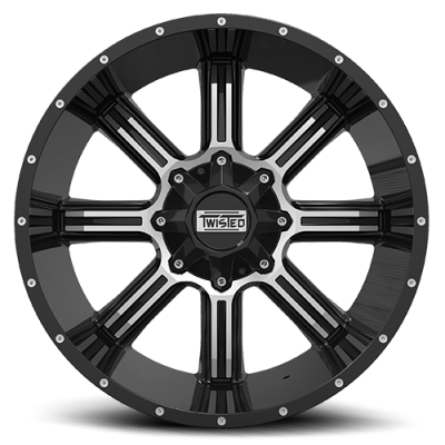 Aluminum Wheels 20x12 Razor T-22 Gloss Black Machined 5 On 114.3/5 On 127 Bolt Pattern -44 Offset Twisted Off-Road