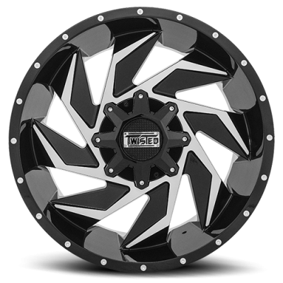 Aluminum Wheels 20x12 Billet T-25 Gloss Black Machined 5 On 114.3/5 On 127 Bolt Pattern -44 Offset Twisted Off-Road