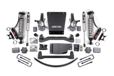 2007-2013 GM 1500 4wd 6" Suspension Lift Kit 5.5 Inch Rear Block/AAL 2.5 PES C/O Front  2.5 PES P/B Rear BDS Suspension