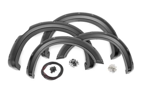 Pocket Fender Flares Crew Cab W/O Emblem Gloss Black Nissan Titan (17-24) Rough Country