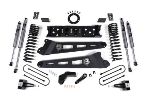 19-24 RAM 3500 6.5 Inch Radius Arm 5 Inch Rear Block With Overload Diesel 8-Bolt T-Case Fox Adventure Shocks Zone Offroad