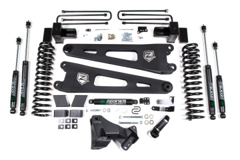 17-19 Ford F-250/350 Super Duty 4 Inch Radius Arm Lift Kit 2 Inch Rear Block Diesel 2 Leaf Main Fox Adventure Shocks Adventure Series Shocks Zone Offroad