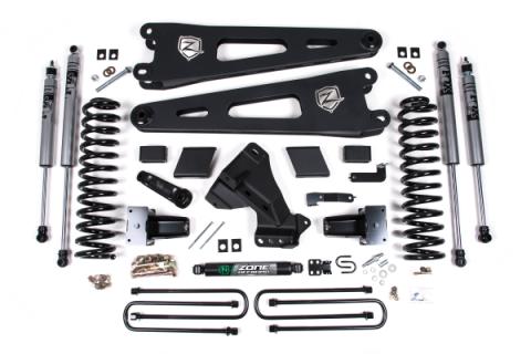 23-24 Ford F-250/F-350 Super Duty 4WD 5 Inch Radius Arm Lift Kit 3 Inch Rear Block Diesel 2 Leaf Main Fox Adventure Shocks Adventure Series Shocks Zone Offroad