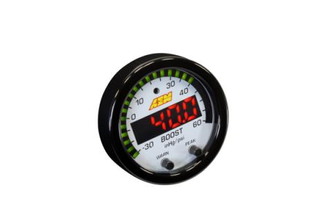 X-Series Boost Pressure Gauge Kit 30 in/hg to 60 PSI AEM Electronics