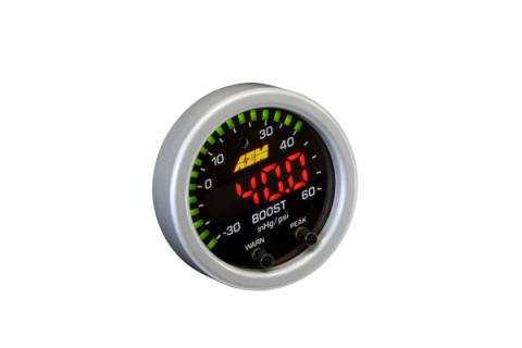 X-Series Boost Pressure Gauge Kit 30 in/hg to 60 PSI AEM Electronics