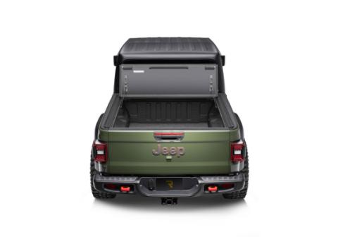 BAKFlip MX4 TS Hard Folding Truck Bed Cover 2007-2021 Toyota Tundra 5 Foot 6 Inch Bed with Deck Rail System without Trail Special Edition Storage Boxes BAK