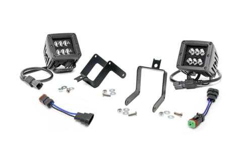 Ford 2 Inch Cree LED Fog Light Kit Black Series 11-16 F-250/350 Rough Country