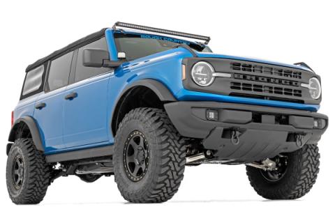 LED Light Upper Windshield 50 Inch Black Single Row 21-Up Ford Bronco Rough Country