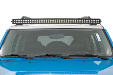 Curved Cree LED Light Bar 50 Inch Dual Row Black Series w/Cool White DRL Rough Country