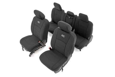 Dodge Neoprene Front &amp; Rear Seat Covers 09-18 RAM 1500 Rough Country