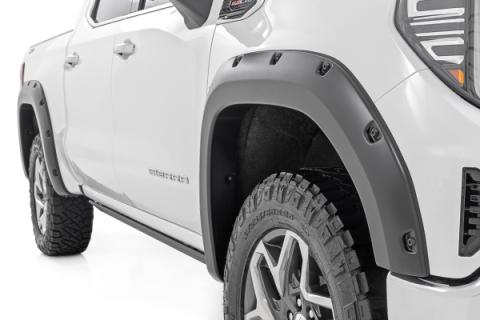 Traditional Pocket Fender Flares Flat Black 19-Up GMC Sierra 1500 2WD/4WD Rough Country