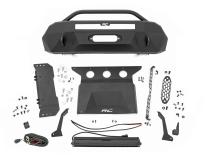 Front Bumper Hybrid Winch Mount Only with 20 Inch DRL LED Light Bar 16-22 Toyota Tacoma Rough Country