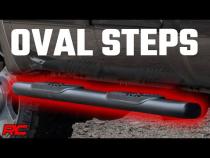Oval Nerf Step Crew Cab Black Ford Super Duty 2WD/4WD (99-16) Rough Country