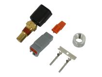 Fluid Temp Sensor Kit -20C to 150C / -4F to 302F 1/8 Inch NPT Aluminum Bung, Connector, and Pins AEM Electronics