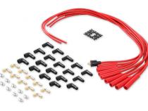 Spark Plug Wire Set- 8MM Red Wire With Red Straight Boots 4040R, Spark Plug Wires, Super Stock, Spiral Core, 8Mm, Red, Set ACCEL
