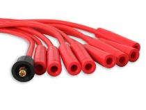 Spark Plug Wire Set- 8MM Red Wire With Red Straight Boots 4040R, Spark Plug Wires, Super Stock, Spiral Core, 8Mm, Red, Set ACCEL