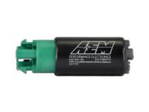 340LPH E85-Compatible High Flow In-Tank Fuel Pump 65mm Body w/Hooks Offset Inlet/340LPH at40psi/Not application specific AEM Electronics