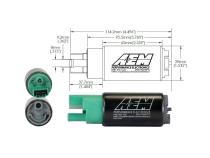 340LPH E85-Compatible High Flow In-Tank Fuel Pump 65mm Body Inline Inlet/340LPH at40psi/Not application specific AEM Electronics