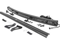 Jeep 50-inch Black Series Curved LED Light Bar w/DRL Upper Windshield Kit 84-01 Jeep XJ Cherokee Rough Country