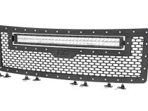 Mesh Grille 30 Inch Dual Row LED Chrome White DRL 09-14 Ford F-150 Rough Country