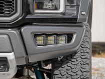Ford Triple LED Fog Light Kit Black Series 17-19 F-150 Raptor Rough Country