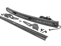 LED Light Windshield Kit 50 Inch Curved Dual Row Black Series with White DRL 07-14 Toyota FJ Cruiser Rough Country