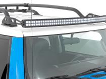 LED Light Windshield Kit 50 Inch Curved Dual Row Black Series with White DRL 07-14 Toyota FJ Cruiser Rough Country