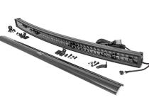 Curved Cree LED Light Bar 50 Inch Dual Row Black Series w/Cool White DRL Rough Country