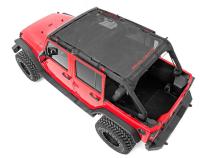 Jeep Wrangler JK Unlimited Mesh Bikini Top Plus 07-18 4 Door Black Rough Country